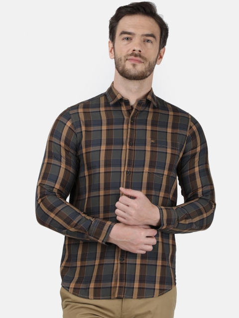 

Monte Carlo Men Brown Regular Fit Checked Pure Cotton Casual Shirt
