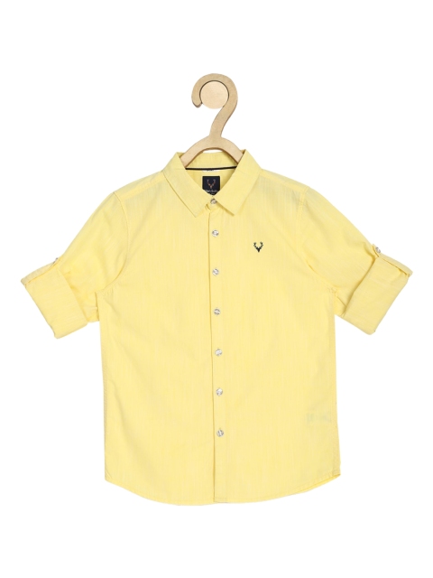 

Allen Solly Junior Boys Yellow Slim Fit Solid Cotton Casual Shirt