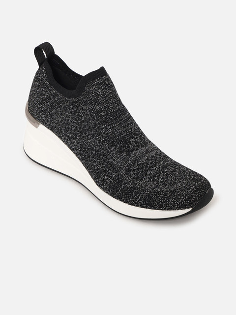 

ALDO Women Black Woven Design Slip-On Sneakers