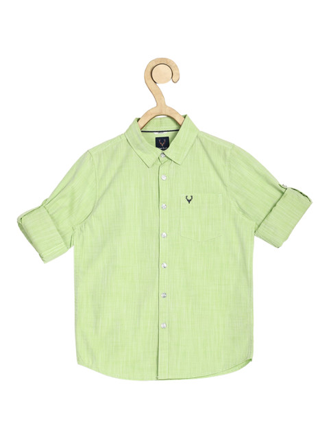 

Allen Solly Junior Boys Green Slim Fit Solid Casual Shirt