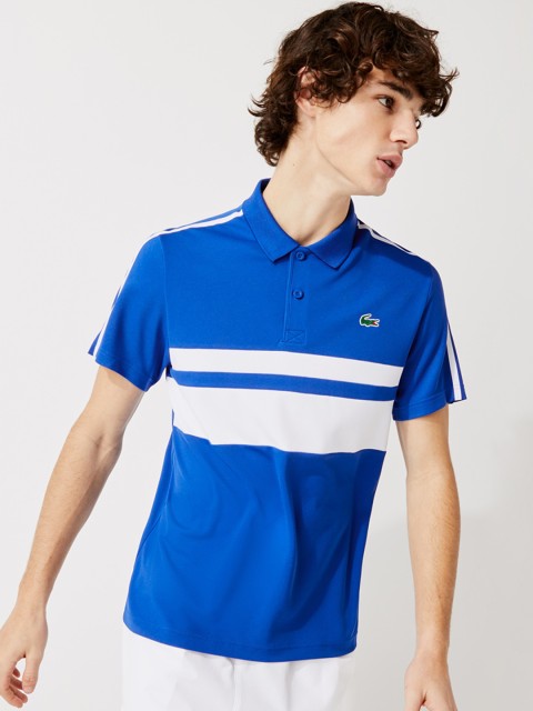 

Lacoste Men Blue Colourblocked Polo Collar T-shirt