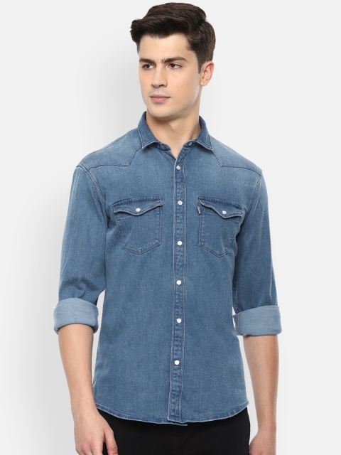 

Louis Philippe Jeans Men Blue Slim Fit Faded Casual Shirt