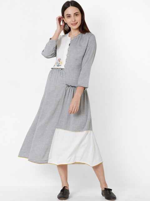 

ZOLA Women Grey Solid A-Line Dress