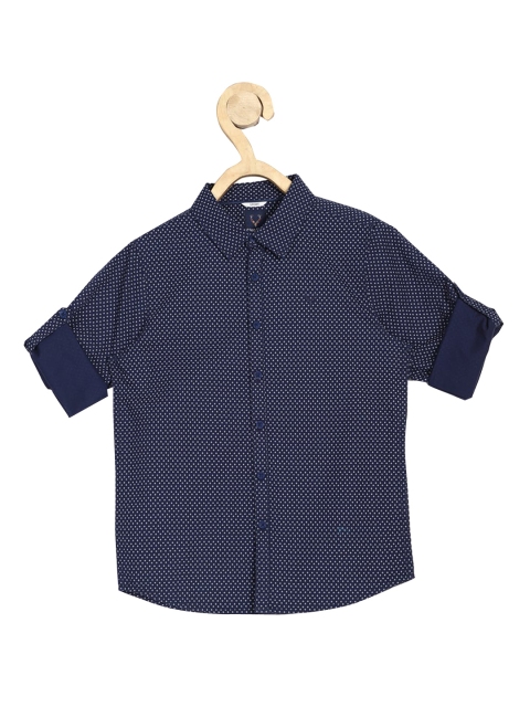 

Allen Solly Junior Boys Navy Blue Slim Fit Printed Casual Shirt
