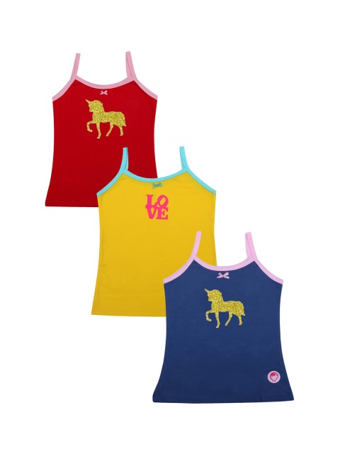 

DChica Girls Pack Of 3 Camisoles, Navy blue