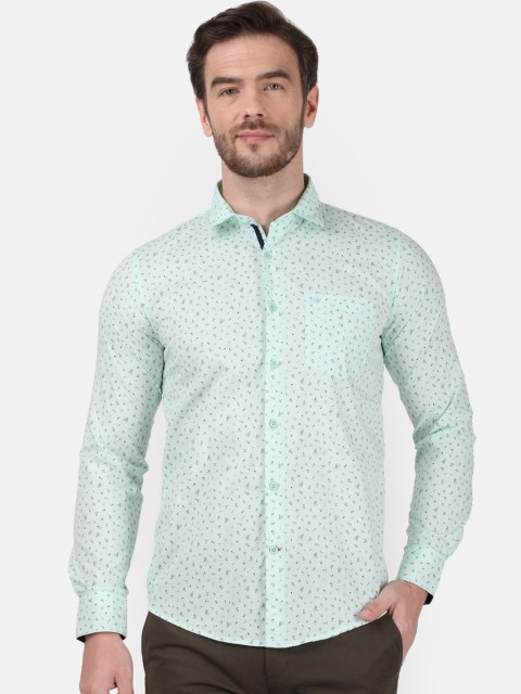 

Monte Carlo Men Blue & Grey Cotton Slim Fit Printed Casual Shirt