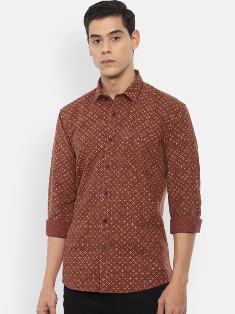 

Louis Philippe Sport Men Brown & Yellow Slim Fit Printed Casual Shirt