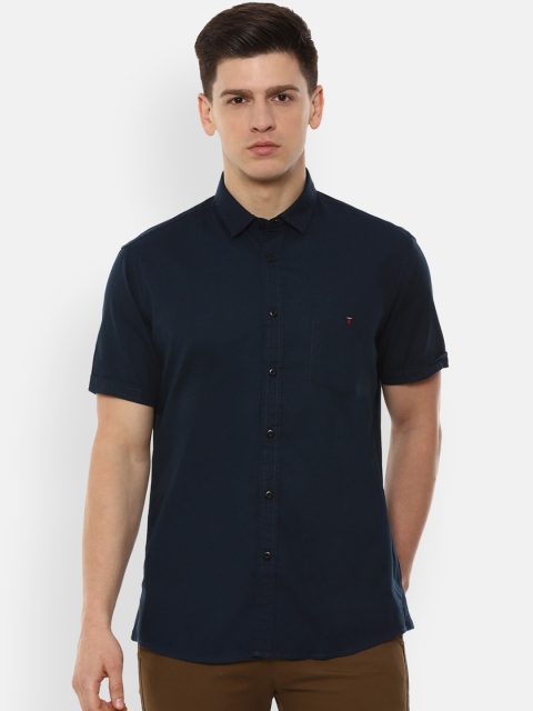 

Louis Philippe Jeans Men Navy Blue Slim Fit Solid Casual Shirt