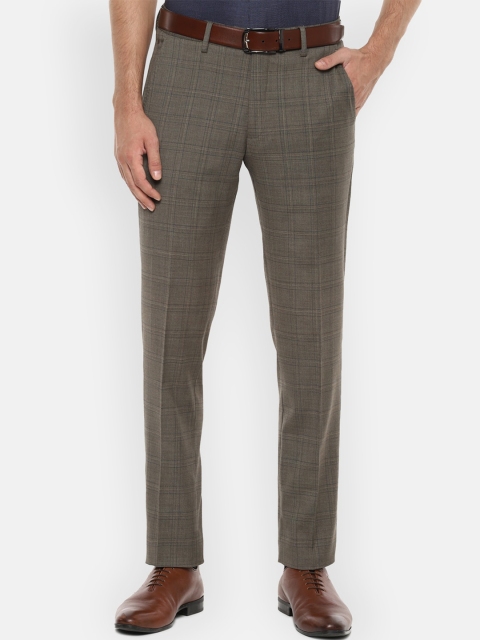 

Louis Philippe Gods & Kings Men Brown & Black Regular Fit Checked Formal Trousers