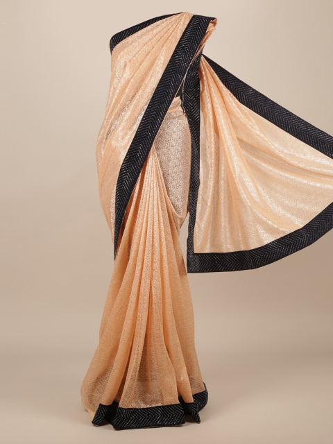 

Pothys Peach-Coloured Woven Design Jute Silk Saree