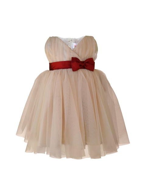 

Faye Girls Gold-Toned Solid Fit and Flare Dress