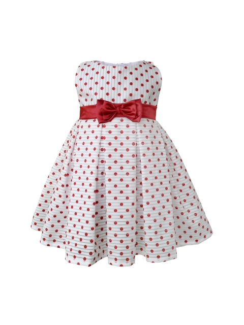 

Faye Girls White Printed Fit and Flare Dress