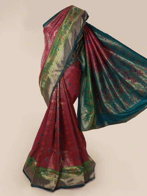 

Pothys Maroon & Green Art Silk Woven Design Saree