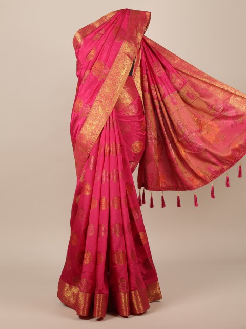

Pothys Magenta Woven Design Jute Silk Saree