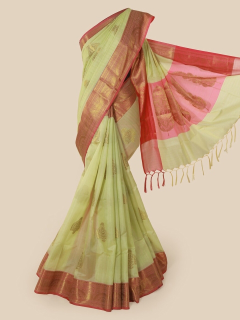 

Pothys Green Woven Design Cotton Blend Saree