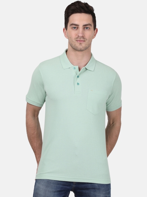 

Monte Carlo Men Green Solid Polo Collar T-shirt
