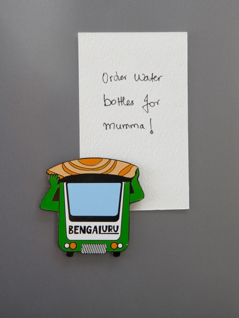 

Bigsmall Green & Black Indian City Bengaluru Fridge Magnet