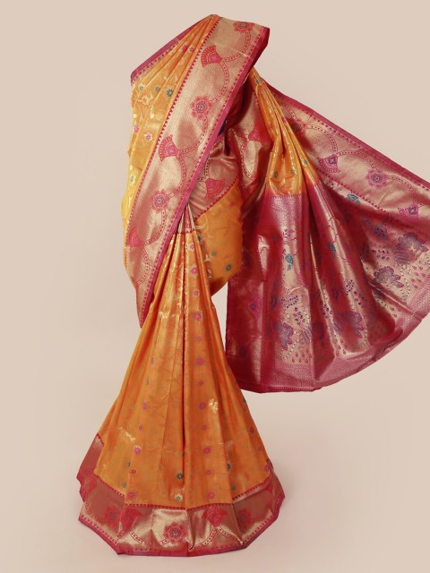 

Pothys Orange Woven Design Art Silk Saree