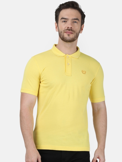 

Monte Carlo Men Yellow Solid Polo Collar T-shirt