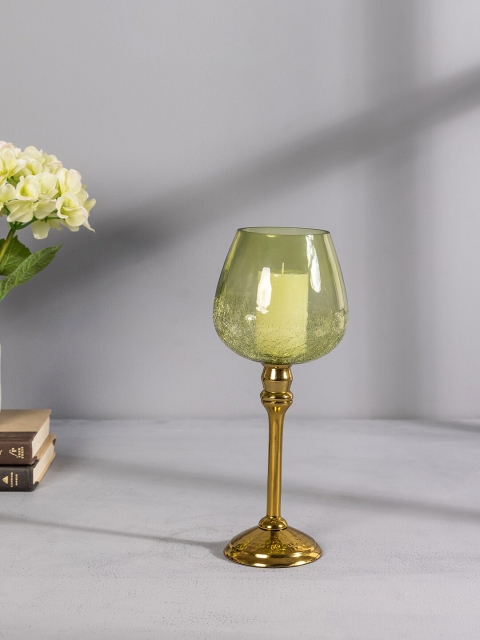 

Pure Home and Living Gold-Toned & Green Textured Mia Votive Small Candle Holder