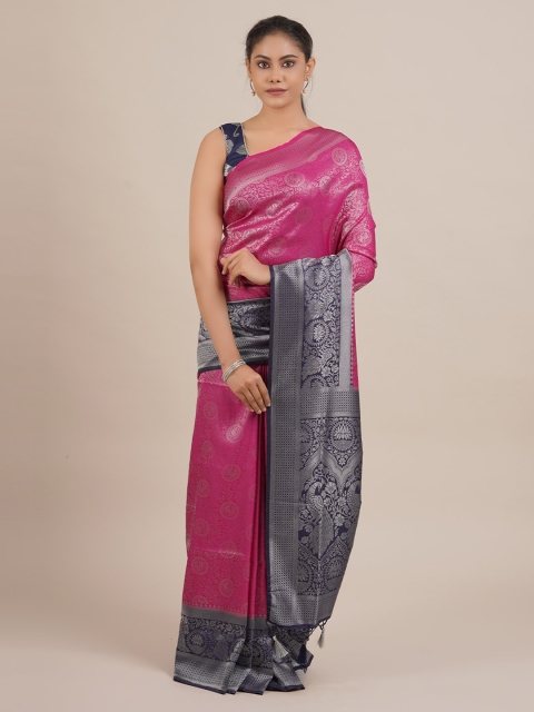 

Pothys Magenta Woven Design Jute Silk Saree