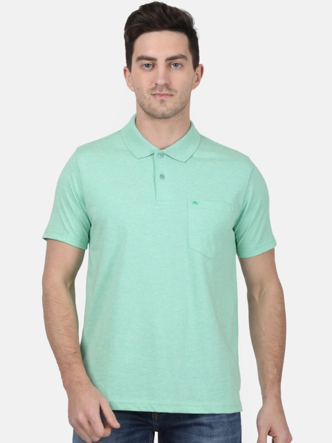 

Monte Carlo Men Green Solid Polo Collar T-shirt