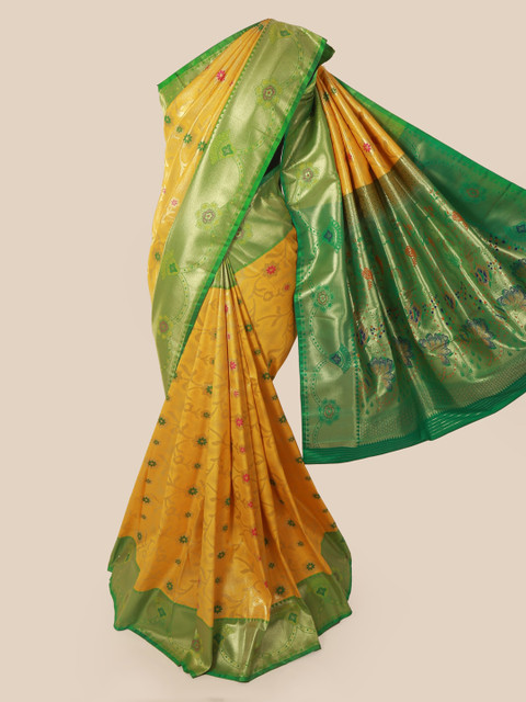 

Pothys Yellow Art Silk Woven Design Banarasi Saree