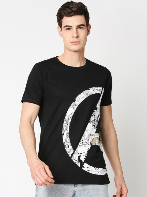 

Bewakoof Men Black Printed Round Neck T-shirt