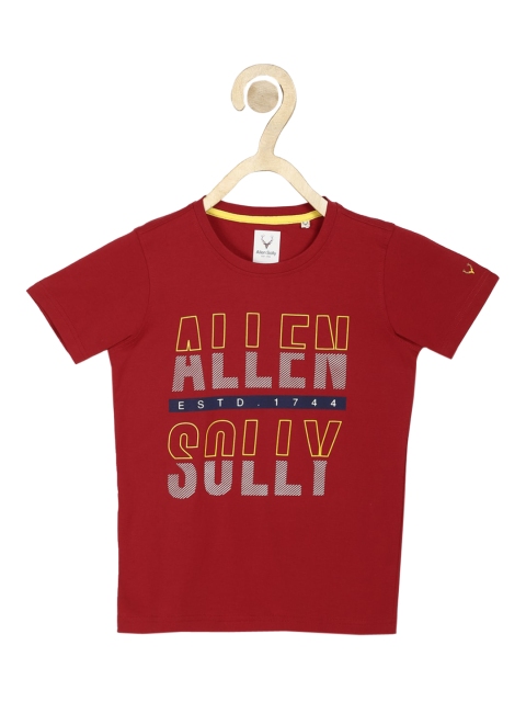 

Allen Solly Junior Boys Red Printed Round Neck Cotton T-shirt