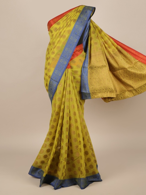 

Pothys Olive Green Woven Design Jute Silk Saree