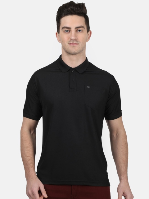 

Monte Carlo Men Black Solid Polo Collar T-shirt