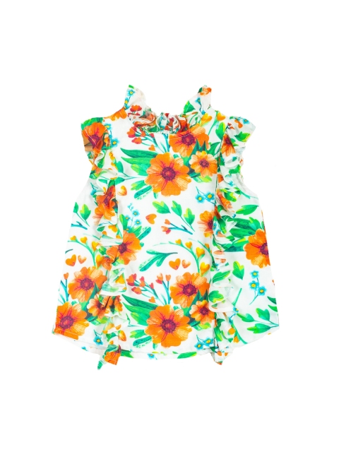 

Hugsntugs Multicoloured Floral Printed Pure Cotton Regular Top, Multi
