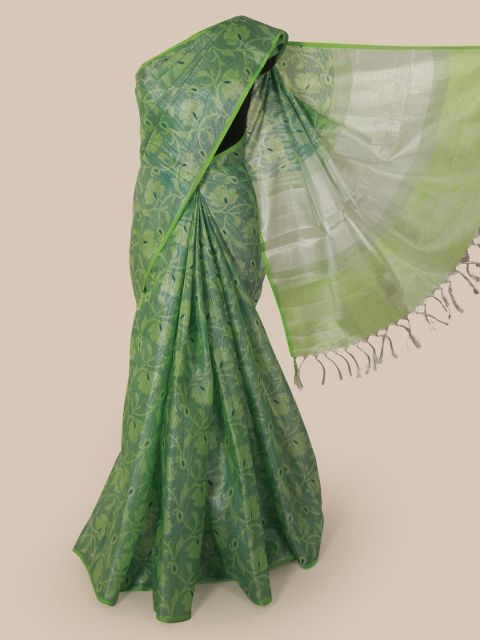 

Pothys Green Checked Tissue Saree