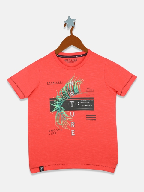 

Monte Carlo Boys Pink Printed Round Neck T-shirt