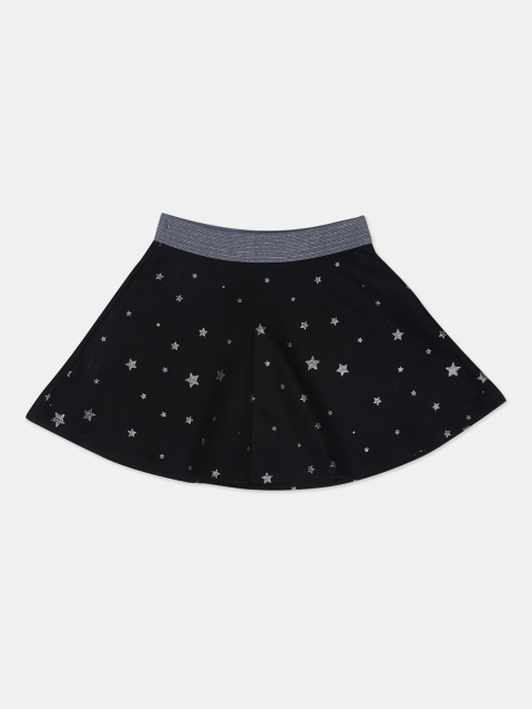 

GAP Girls Black Elasticized Waist Glitter Star Print Skirt