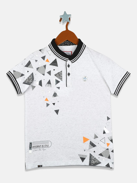 

Monte Carlo Boys White Printed V-Neck T-shirt
