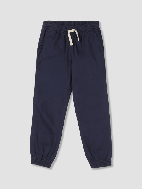 

The Childrens Place Boys Navy Blue Straight Fit Solid Pure Cotton Joggers