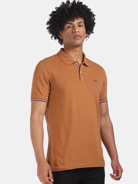 

Arrow Sport Men Brown Solid Polo Collar Cotton Pure Cotton T-shirt