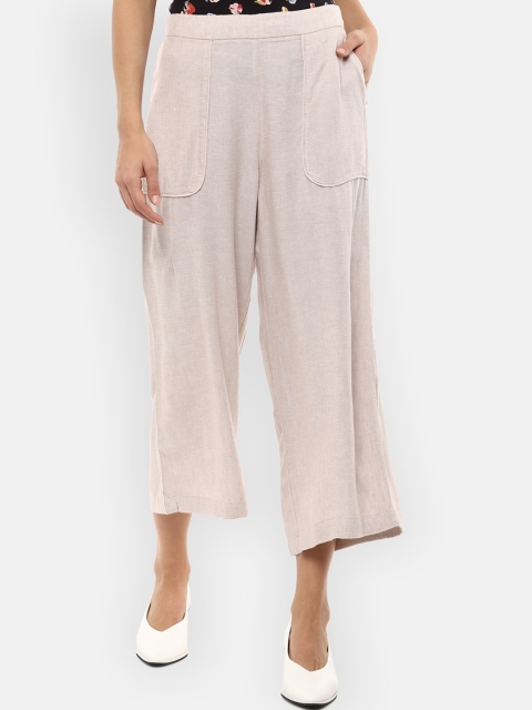 

Van Heusen Woman Women Beige Regular Fit Solid Culottes