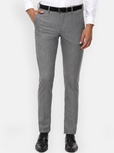 

Van Heusen Men Grey Slim Fit Solid Formal Trousers