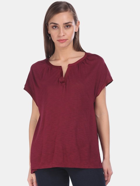 

GAP Burgundy Solid Regular Top