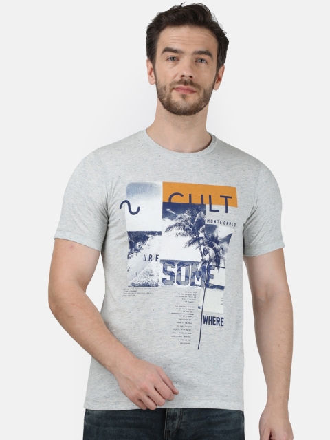 

Monte Carlo Men Grey Printed Round Neck T-shirt