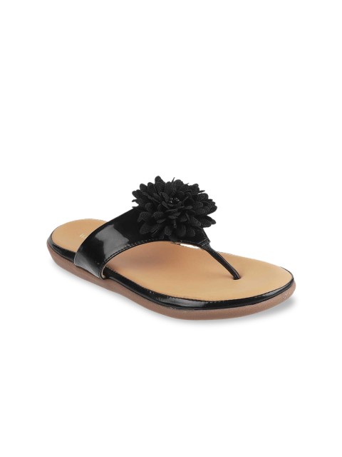 

WALKWAY Women Black Embellished Open Toe Flats