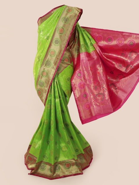 

Pothys Green & Pink Art Silk Woven Design Saree