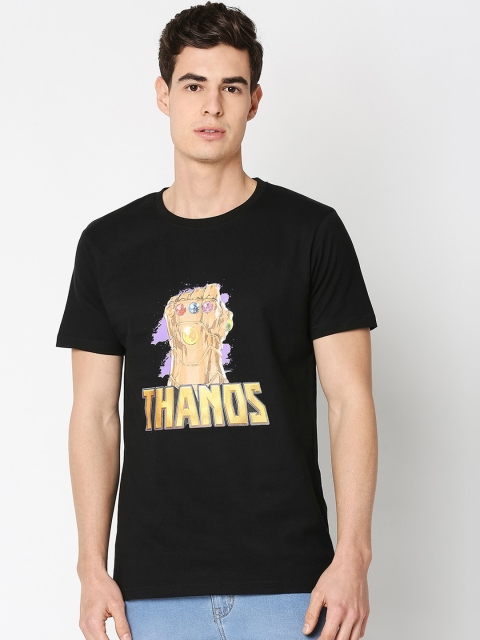 

Bewakoof Men Black Printed Thanos Round Neck Cotton T-shirt