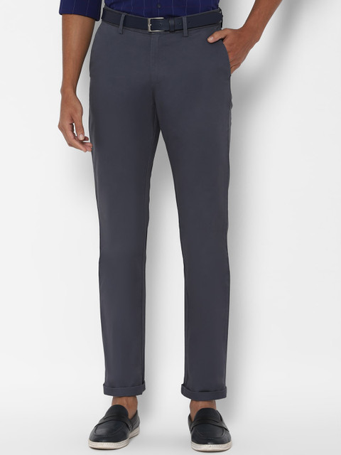 

Allen Solly Men Grey Regular Fit Solid Regular Trousers