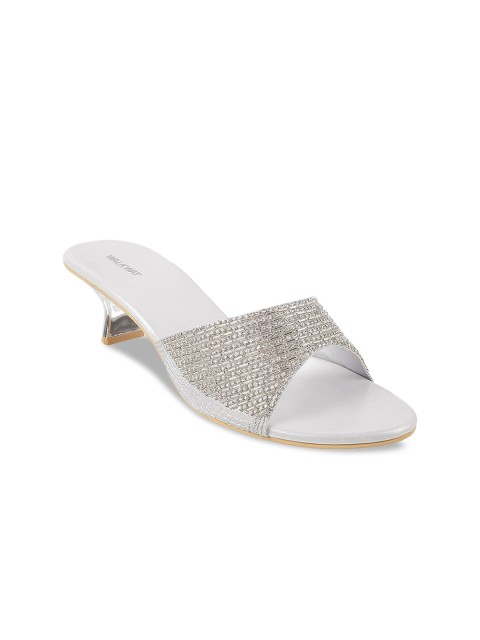 

WALKWAY Women Silver-Toned Embellished Heels