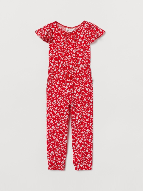 

H&M Girls Red & White Patterned Jumpsuit