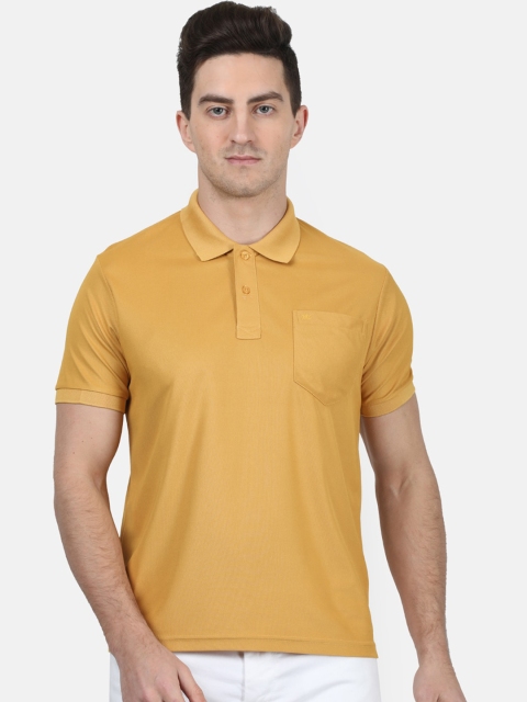 

Monte Carlo Men Yellow Solid Polo Collar T-shirt