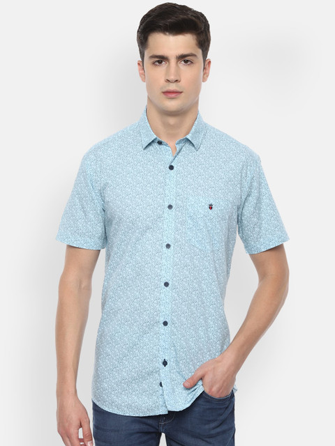 

Louis Philippe Sport Men Turquoise Blue Slim Fit Printed Casual Shirt